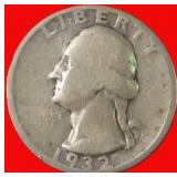 KEY DATE! 1932-D Silver Washington Quarter, $15.22