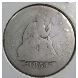 1854 Seated Liberty Quarter with Arrows