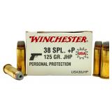 (50) Rounds Winchester 38 Special +P 125gr HP