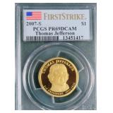 2007-S Jefferson $1 PCGS PR69DCAM First Strike
