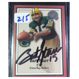Bart Starr Signed Football Card with Global COA