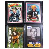 Four (4) SIGNED Vintage Packers Football Cards