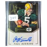 2016 #19/25 Paul Hornung Signed Packers Card