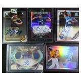 Five (5) Signed Baseball Cards incl. RC's and #d