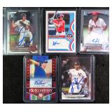 Five (5) Signed Baseball Cards incl. RC's and #d