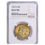 $22K Guide: 1953-D Half $ NGC MS-67 FBL (Toned)