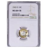 $9500 NGC Guide: 1943-D Mercury Dime NGC MS-68+ FB