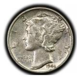 1944 Mercury Dime 90% Silver United States Coin