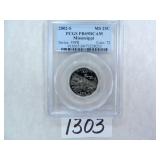 (4) 2002-S Mississippi Quarter PCGS Graded PR69DC