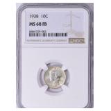 $5850 Guide: 1938 Mercury Dime NGC MS-68 FB