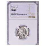$8000 Guide: 1937 Buffalo Nickel NGC MS-68