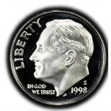 1998-S Proof Roosevelt Dime Silver U.S. Coin