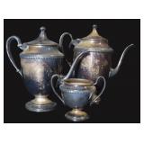 Silver over Copper Tea & Coffee Service