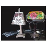 2 small lamps incl. Leaded Glass