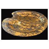 Gold overlay Glass Ashtray