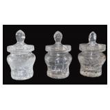 Three (3) Crystal Marmalade Jars