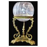 Brass and Crystal Candle Holder