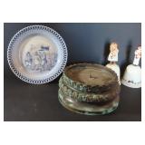 large metal candle holder, bells and