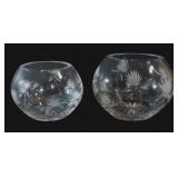 TWO (2) Crystal Rose Bowls