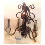 Beaded Light Fixture, (new Bohemian)