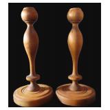Old Wooden Candle Sticks