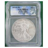 2014-S American Silver Eagle, ICG MS70