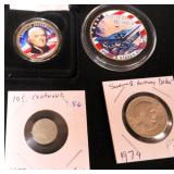 Colorized Jefferson Dollar, SBA Dollar (1979),