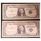 TWO (2) 1957 $1 Silver Certificates