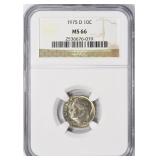 1975-D Roosevelt Dime NGC MS-66