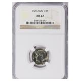 1966 Roosevelt Dime SMS NGC MS-67