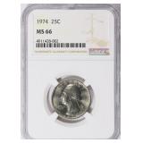 1974 Washington Quarter NGC MS-66