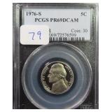 1976-S Five Cents PCGS PR69DCAM