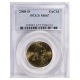 2008-D Sacagawea Dollar PCGS MS-67