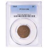 1868 Two-Cent Piece PCGS G-06 BN