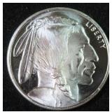 One Troy Ounce .999 Fine Silver Buffalo/Indian