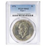 1976 Eisenhower Dollar Type 1 PCGS MS-62