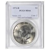 1971-D Eisenhower Dollar PCGS MS-66