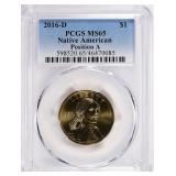 2016-D Sacagawea Wartime Code Talkers A PCGS MS-65