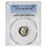 1991-S Roosevelt Dime PCGS Proof-70 DCAM