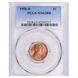 1956-D Lincoln Cent PCGS MS-63 RB