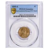 1955-S Lincoln Cent PCGS Genuine Unc Details