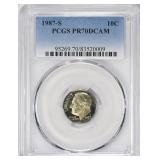 1987-S Roosevelt Dime PCGS Proof-70 DCAM