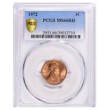 1972 Lincoln Cent PCGS MS-66 RD