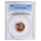 1958 Lincoln Cent PCGS MS-65 RD