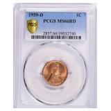 1959-D Lincoln Cent PCGS MS-66 RD