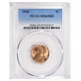 1940 Lincoln Cent PCGS MS-65 RD