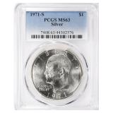 1971-S Eisenhower Dollar Silver PCGS MS-63