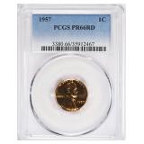 1957 Lincoln Cent PCGS Proof-66 RD