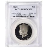 1986-S Kennedy Half Dollar PCGS Proof-69 DCAM