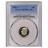 1986-S Roosevelt Dime PCGS Proof-70 DCAM